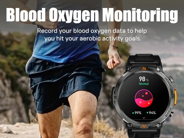 EIGIIS KE3 Smartwatch For Men Health Monitor Heart Rate Bluetooth