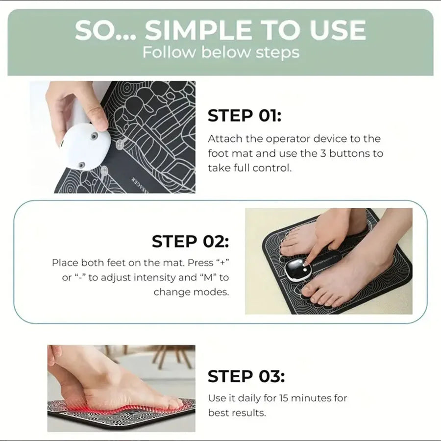 EMS Foot Massager For Muscle Relaxation With LCD Display Remote Control For Back And Leg Massage
