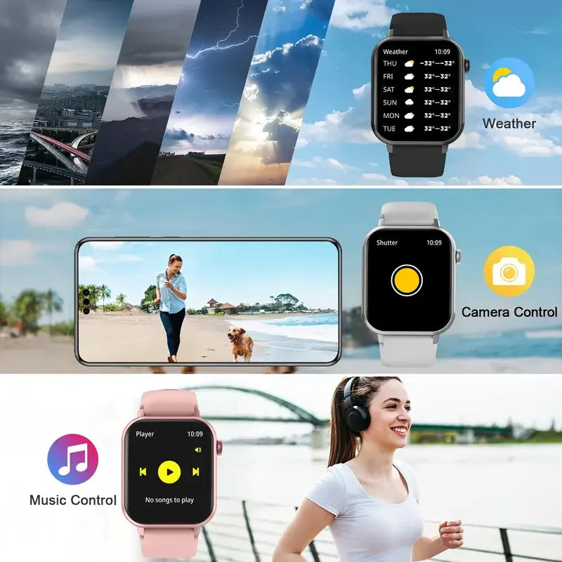 LAXASFIT Waterproof Smartwatch With Bluetooth Call And Voice Assistant
