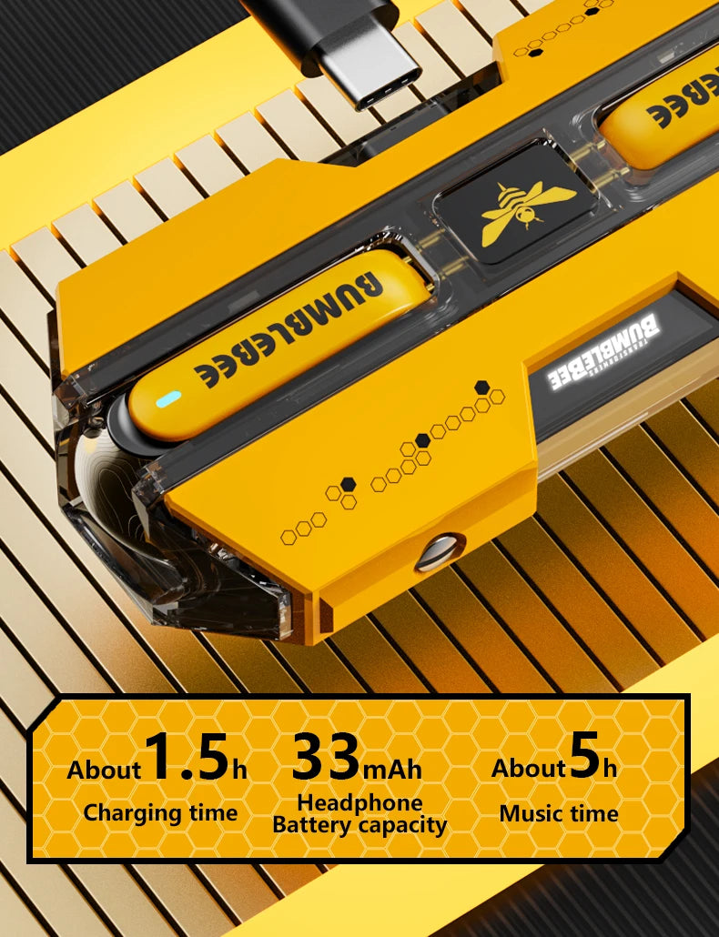 Transformers TF-T01 Gaming Earphones Bluetooth 5.3 Wireless Earbuds