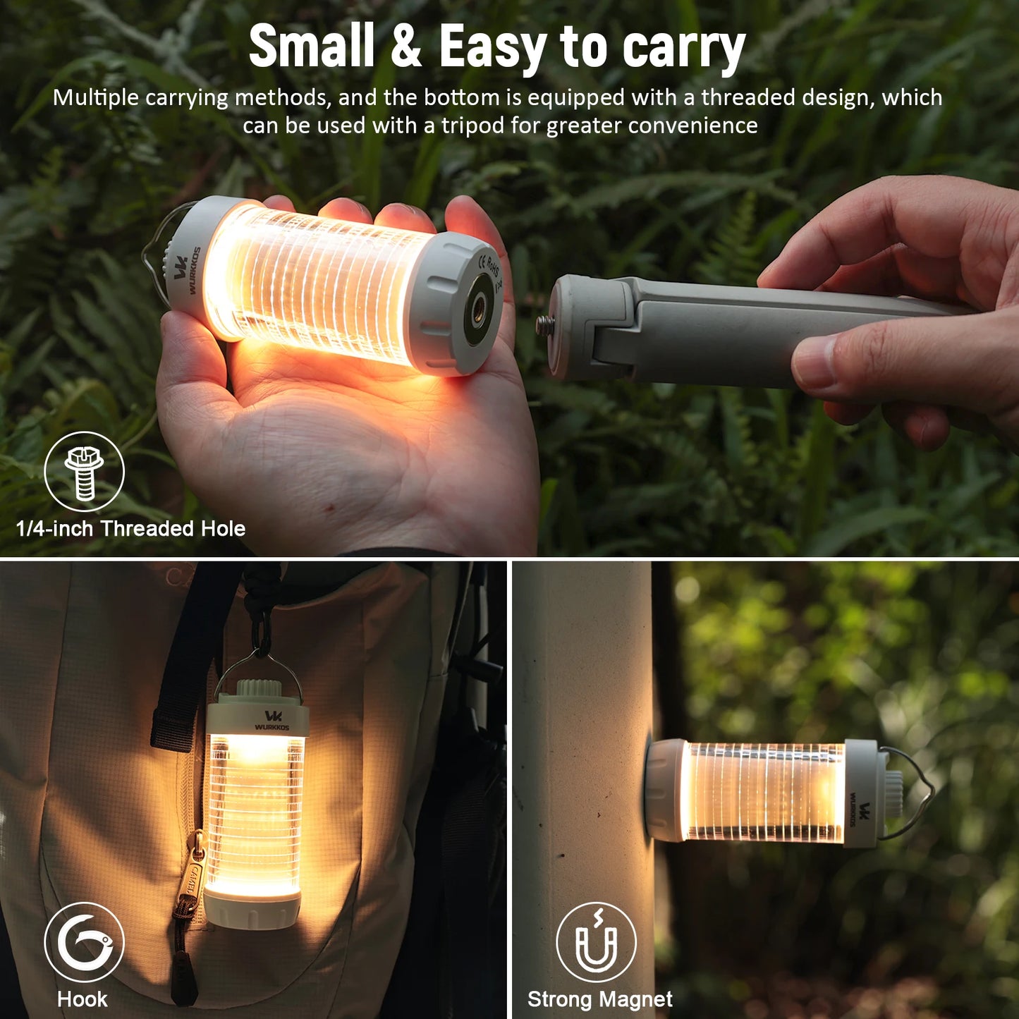 Wurkkos CL01 Camping Lantern 550lm Rechargeable LED Lantern Power Bank