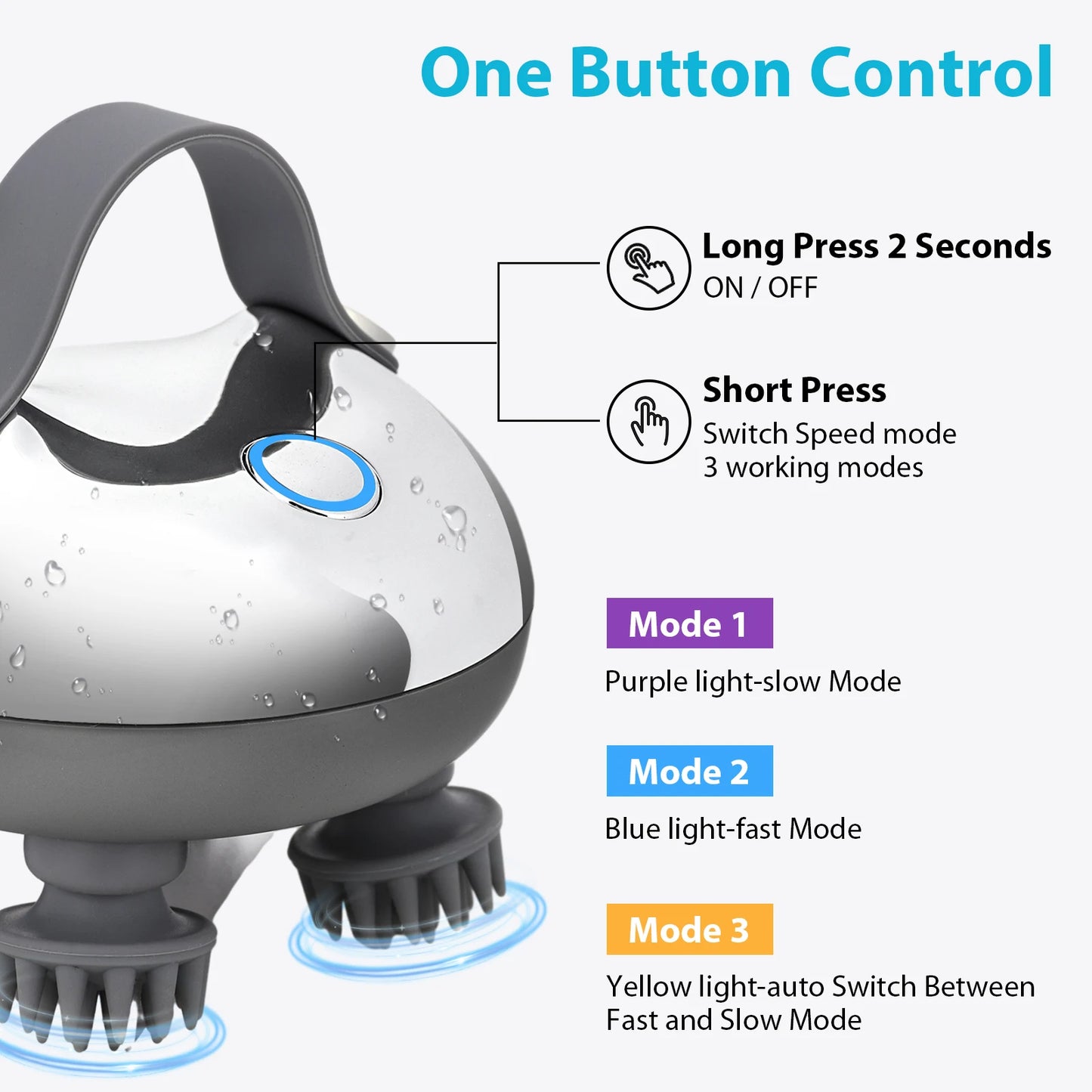 APWIKOGER Electric Scalp Massager With 8 Silicone Heads