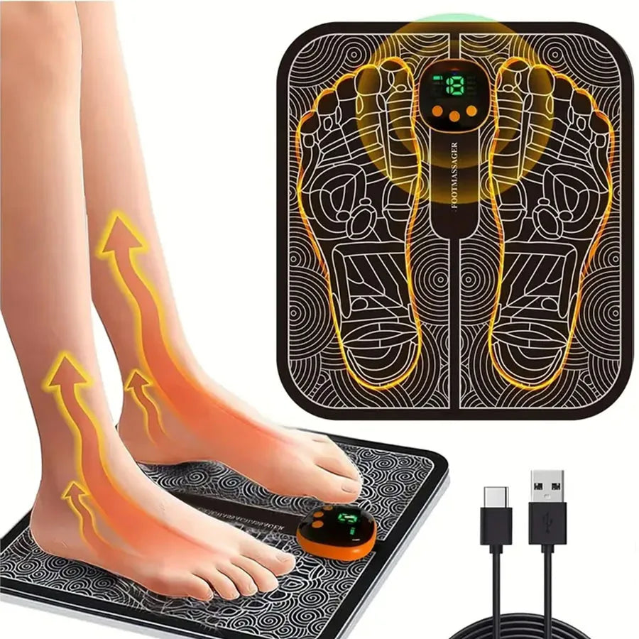 EMS Foot Massager For Muscle Relaxation With LCD Display Remote Control For Back And Leg Massage