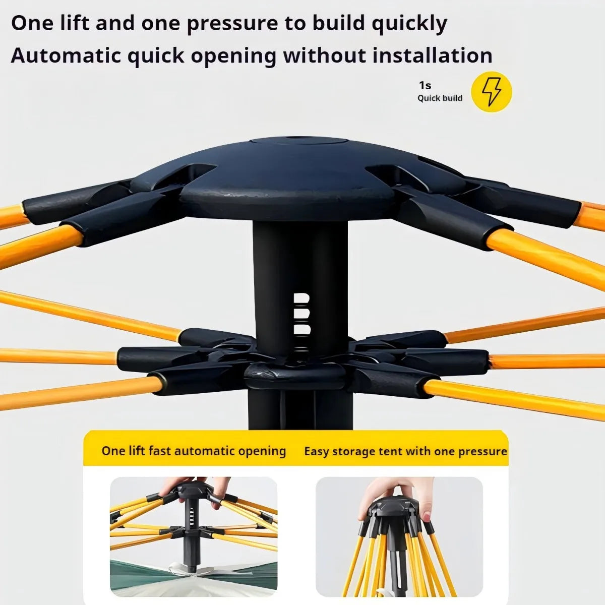 Pakicetus Automatic Opening Outdoor Shelter Camping Tent Dual Doors Windows