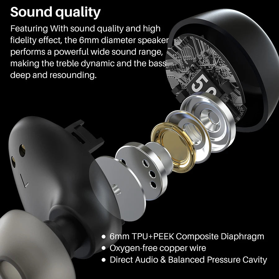 TOZO TWS Earbuds Wireless Headphones Bluetooth 5.3 Touch Control