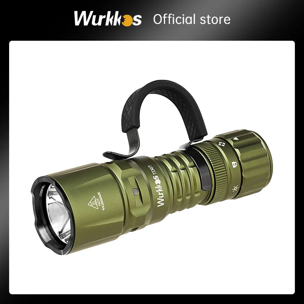Wurkkos TD07 1300LM Tactical Flashlight Long Throw 479M IP68 Waterproof