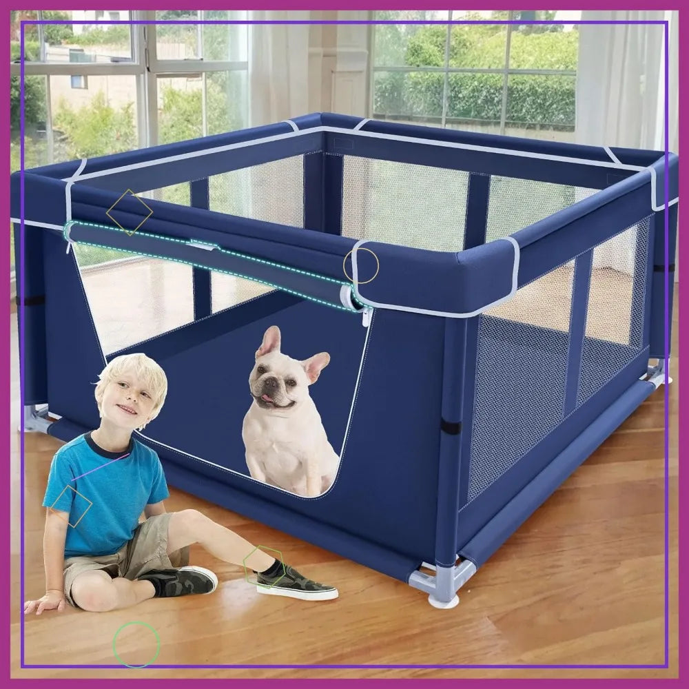 Pet Playpen With Gate Indoor Outdoor Dog Fence For Puppies