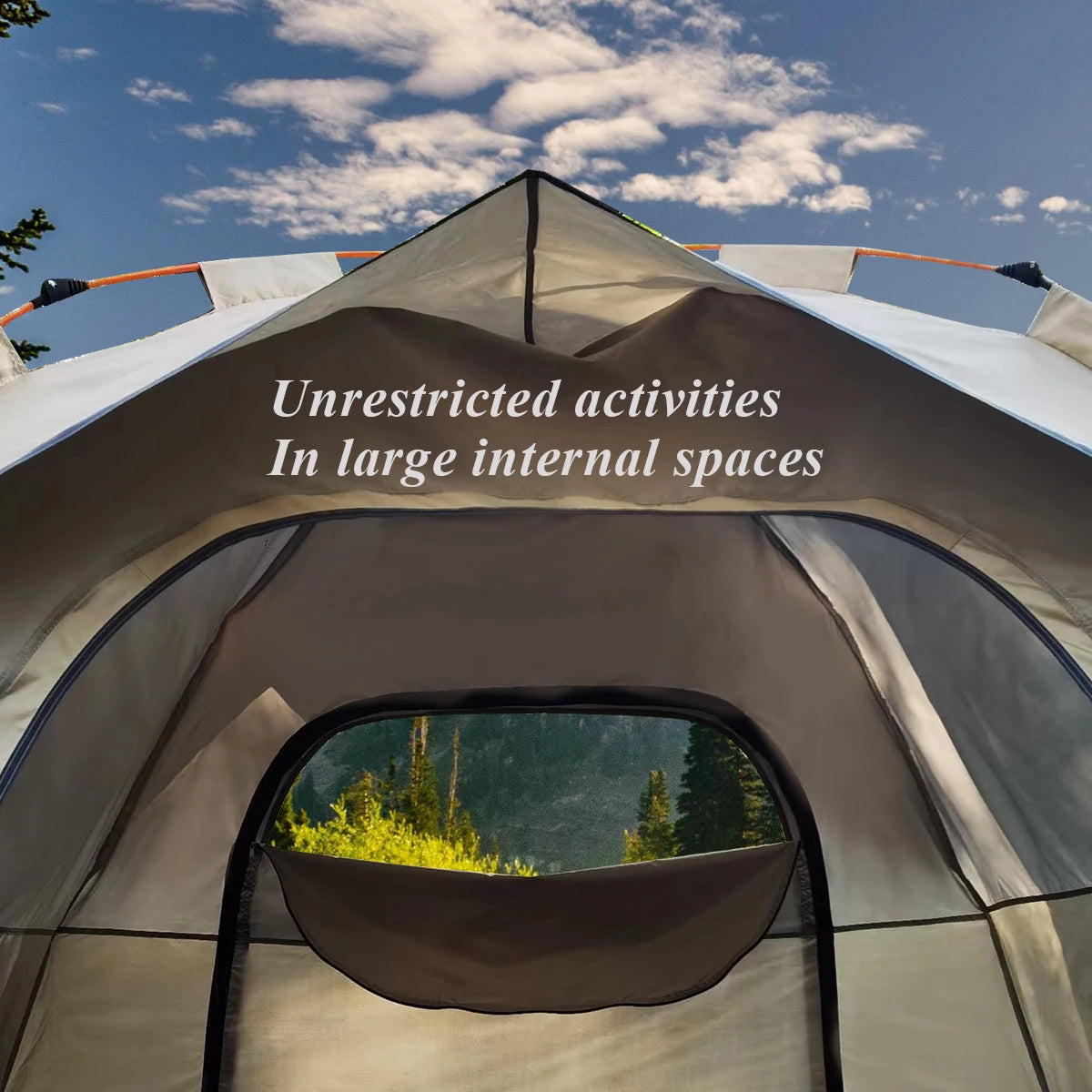 Pakicetus Automatic Opening Outdoor Shelter Camping Tent Dual Doors Windows