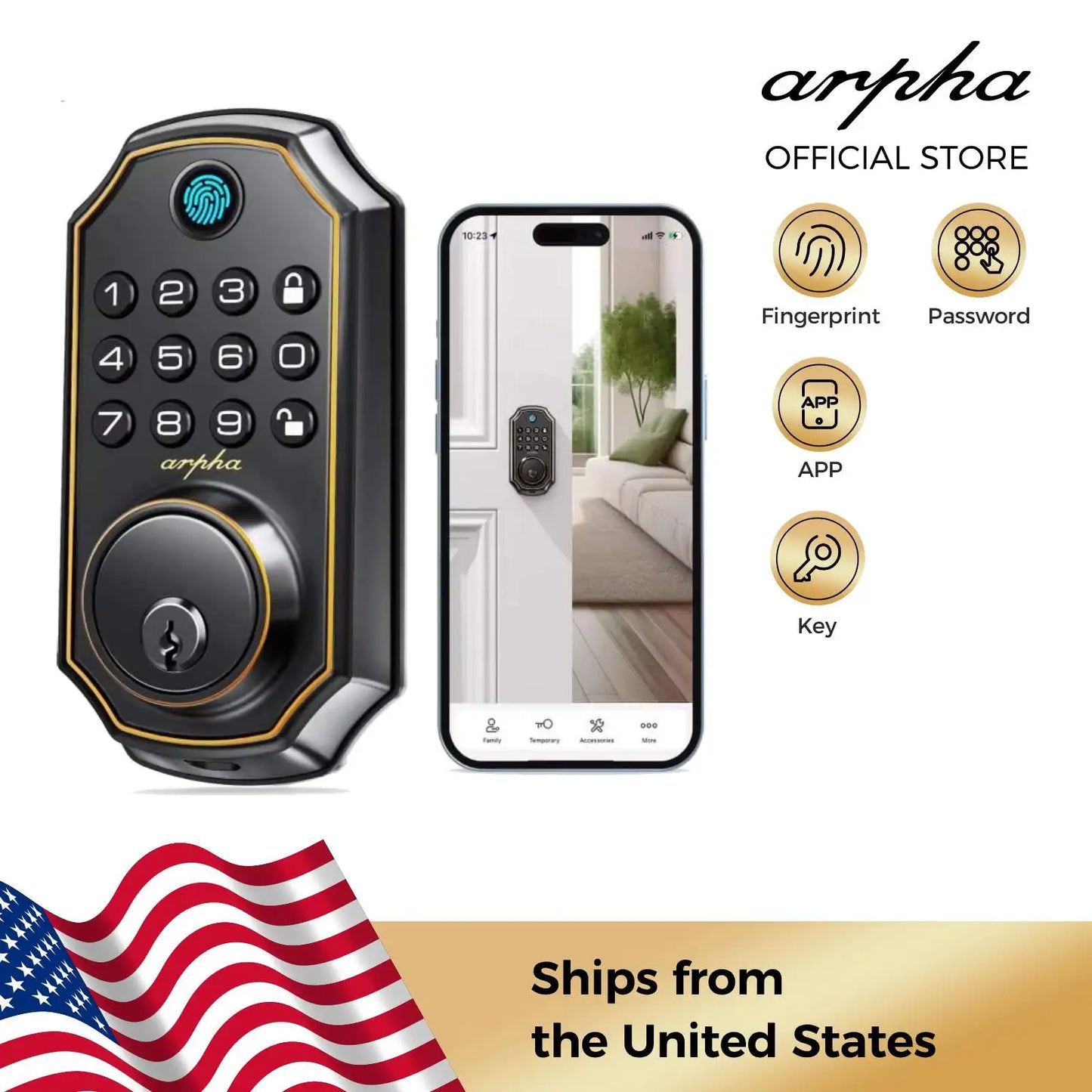 Arpha D280 Keyless Entry Door Lock 5 in 1 Deadbolt