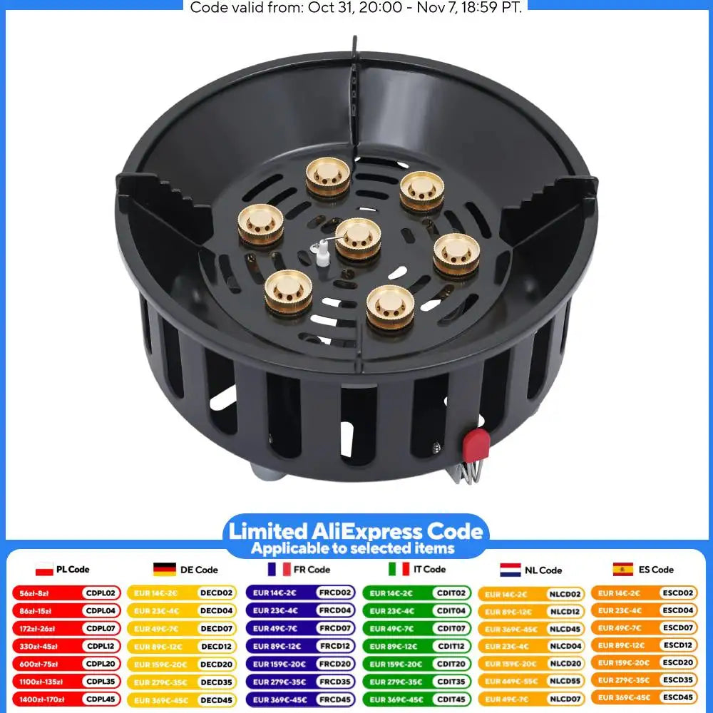 Rolled Steel Portable Camping Stovetop 72000BTU With Windproof Design Construction