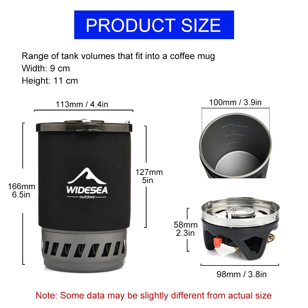 Widesea Camping Cooking System With Heat Exchanger Outdoor Gas Stove Burner For Backpacking