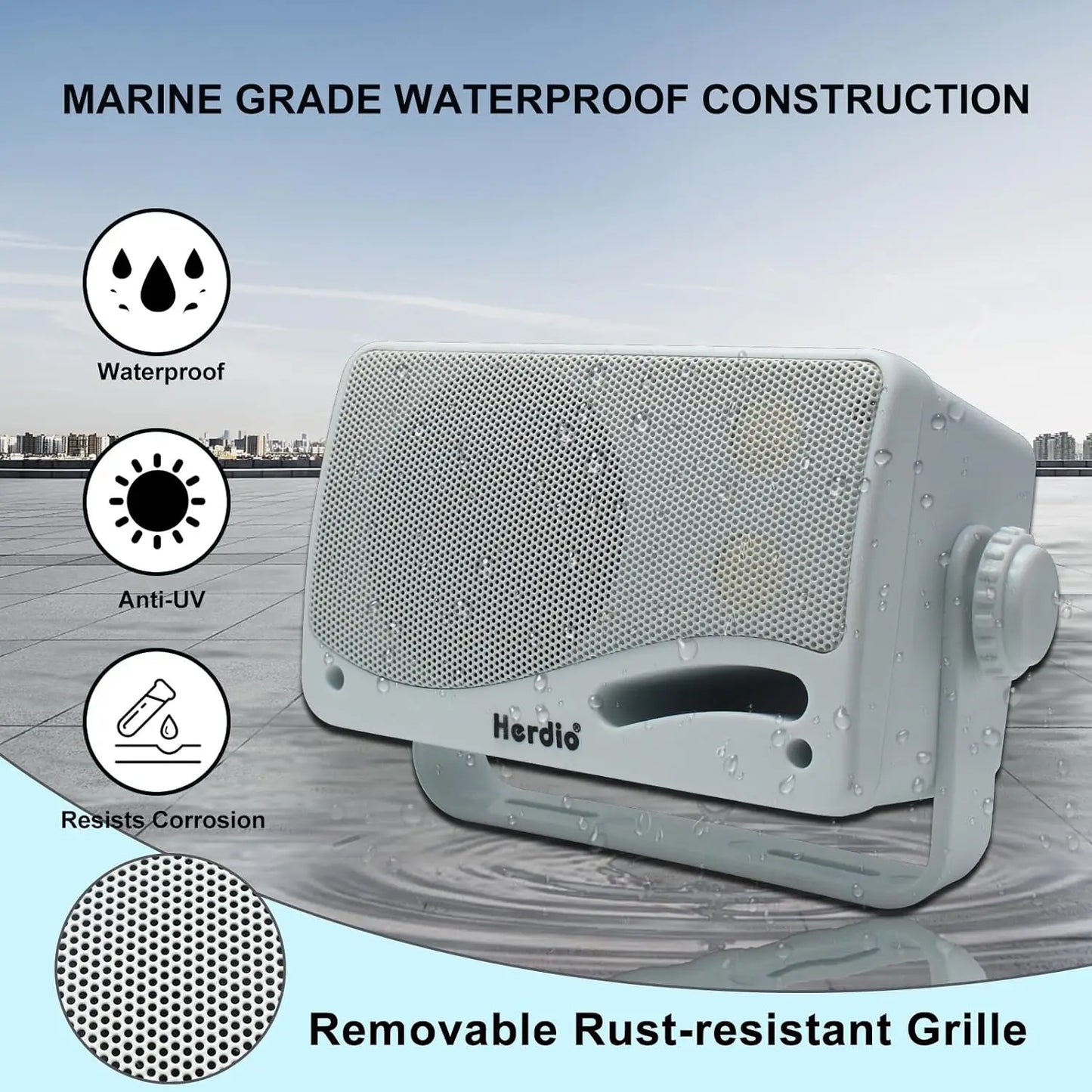Herdio Outdoor Passive Speakers Three Way Waterproof Wall Mount